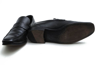 Gucci Coin Loafers Penny Loafers Shoes Men Leather Genuine Black 170311 GG
