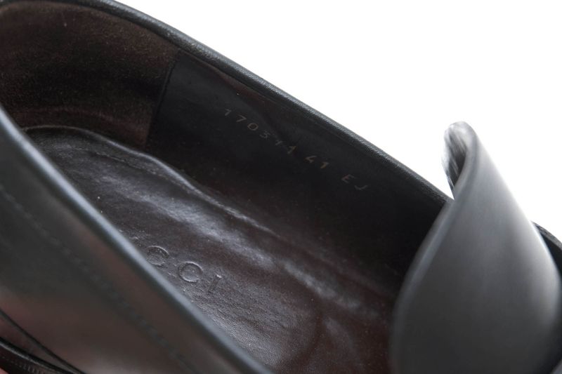 Gucci Coin Loafers Penny Loafers Shoes Men Leather Genuine Black 170311 GG