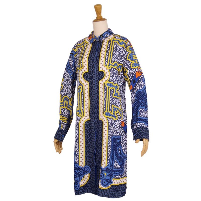 Hermes Dress 24SS Shirt Dress All Over Pattern Si