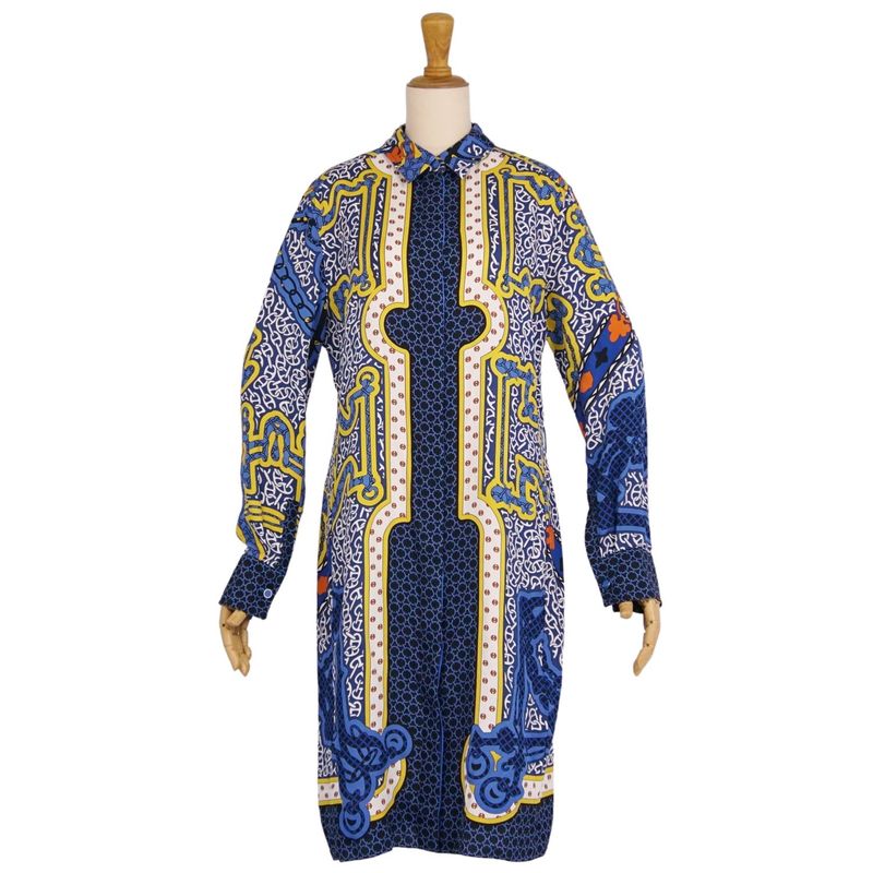 Hermes Dress 24SS Shirt Dress All Over Pattern Si