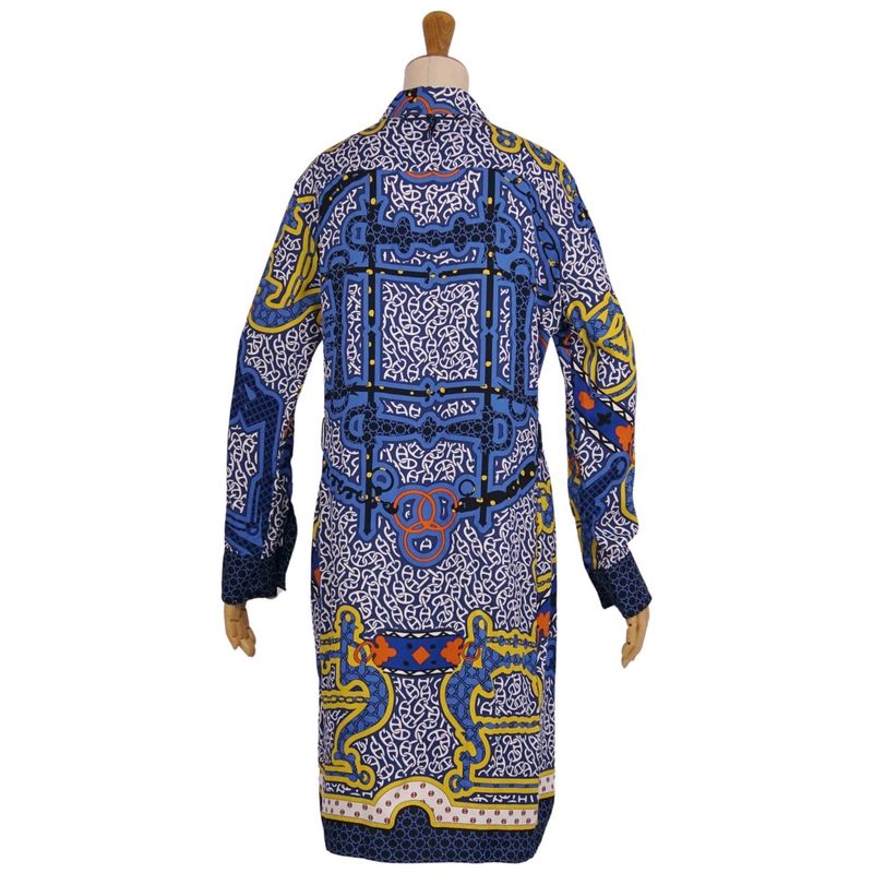 Hermes Dress 24SS Shirt Dress All Over Pattern Si