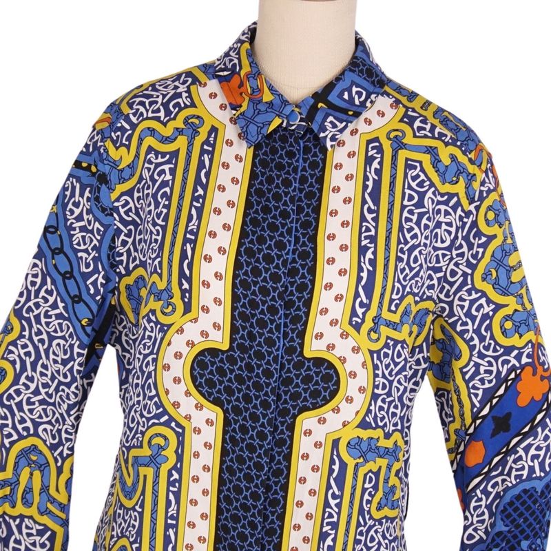 Hermes Dress 24SS Shirt Dress All Over Pattern Si