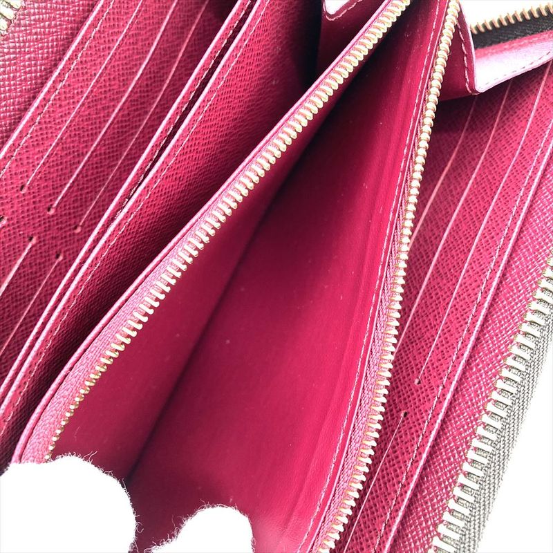 Louis Vuitton Zippy Wallet Long Wallet Monogram Canvas M41895 Fuchsia Gold
