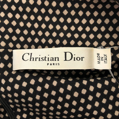 Christian Dior Sleeveless Dotted Dress 2c21656c1385 Black Ivory 40