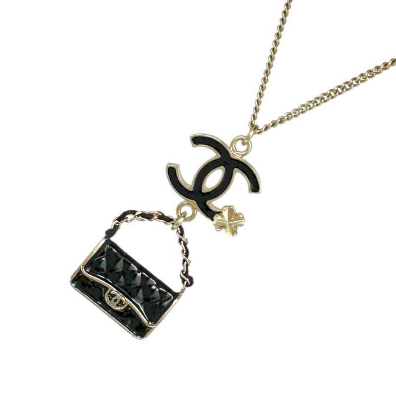 Chanel Coco Mark Matelasse Motif Necklace