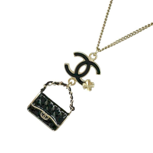 Chanel Coco Mark Matelasse Motif Necklace