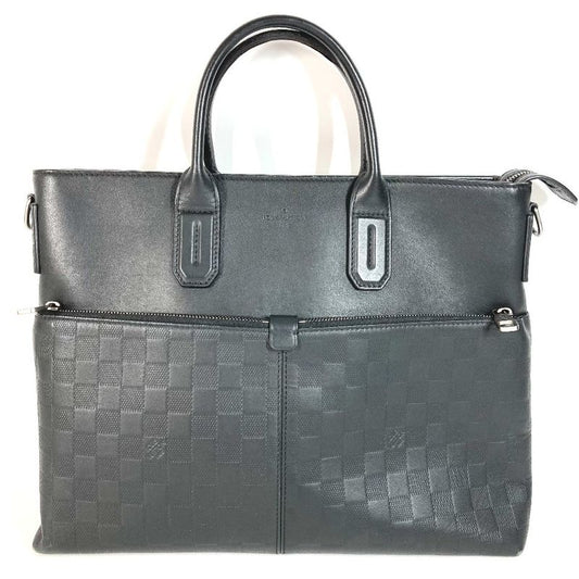 Louis Vuitton Business Bag 7DW Briefcase N41565 Damier Infini Leather Onyx Black