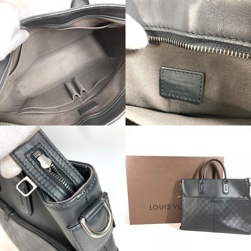 Louis Vuitton Business Bag 7DW Briefcase N41565 Damier Infini Leather Onyx Black