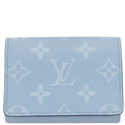 Louis Vuitton Card Case Envelop Carte de Visite Leather Taiga Lama Sky Blue