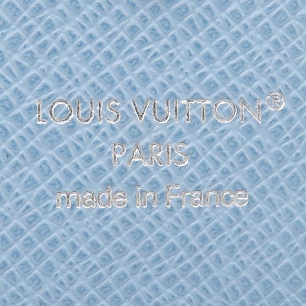 Louis Vuitton Card Case Envelop Carte de Visite Leather Taiga Lama Sky Blue