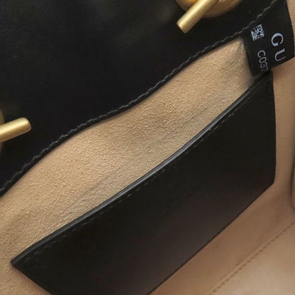 Gucci 2way Bag GG Marmont Quilted Leather Black Mattogo Old Hardware Black