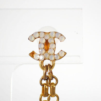Chanel Coco Mark 5 Rhinestone Earrings One Side //j83-5