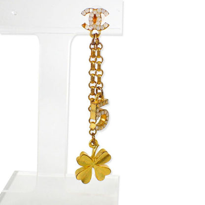 Chanel Coco Mark 5 Rhinestone Earrings One Side //j83-5