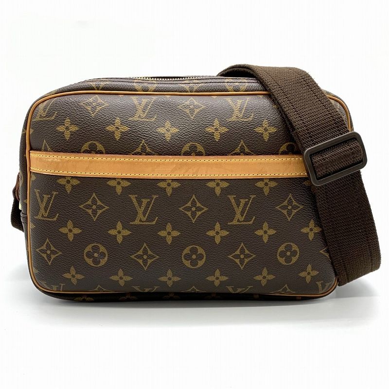 Louis Vuitton M45254 Reporter PM Crossbody Shoulder Bag Brown Monogram Women's