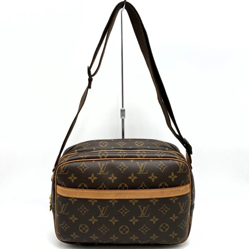 Louis Vuitton M45254 Reporter PM Crossbody Shoulder Bag Brown Monogram Women's