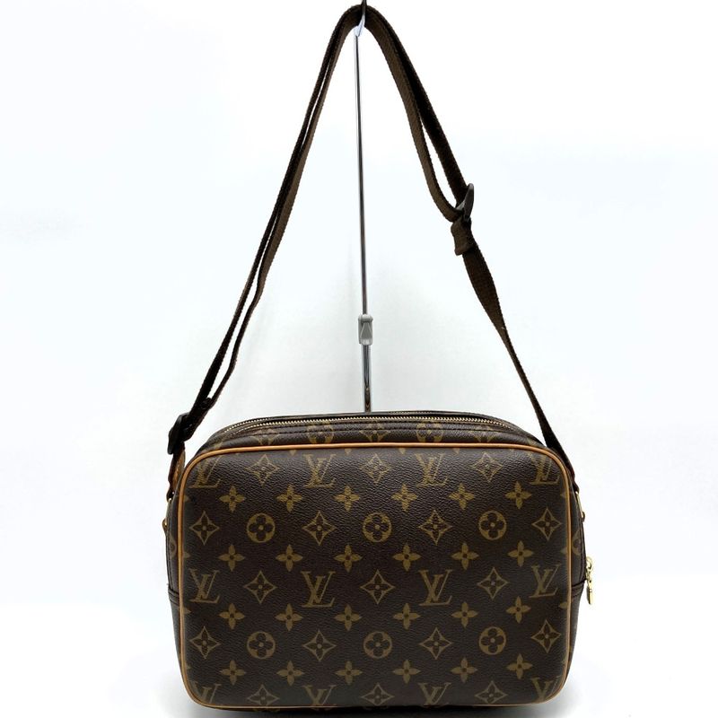 Louis Vuitton M45254 Reporter PM Crossbody Shoulder Bag Brown Monogram Women's
