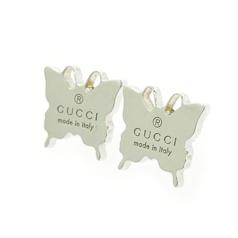 Gucci Silver Butterfly Earrings Ladies 3.6g 925 Engraved 493455 Earrings