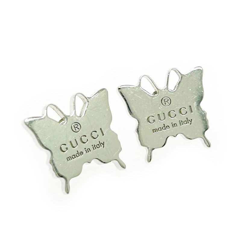 Gucci Silver Butterfly Earrings Ladies 3.6g 925 Engraved 493455 Earrings