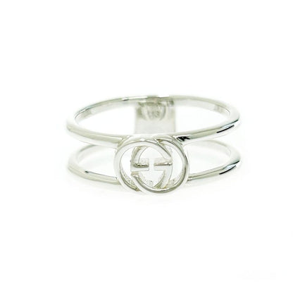 Gucci Silver Slim Open Band Ring 2.5g 925 Engraved 498496 Ring with Box