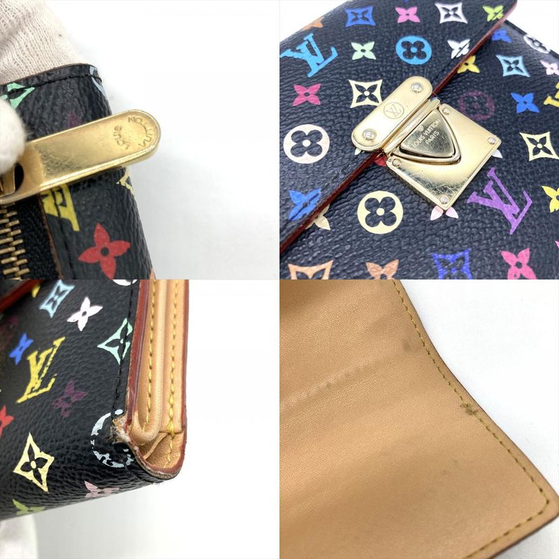 Louis Vuitton Portefeuille Koala Noir Black Trifold Wallet M58015 Black Gold