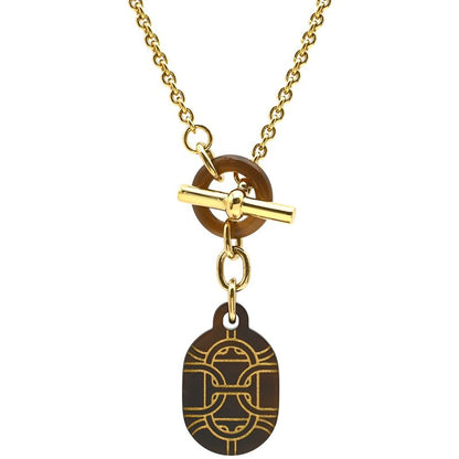 Hermes Necklace Chaine D'ancre Metal Buffalo Horn Doré Gold Hardware Chaine
