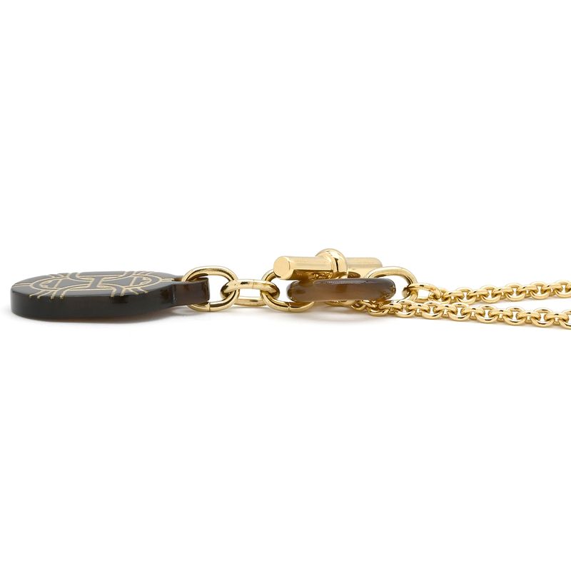 Hermes Necklace Chaine D'ancre Metal Buffalo Horn Doré Gold Hardware Chaine