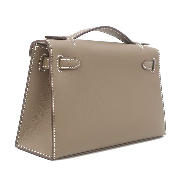 Hermes Handbag Pochette Kelly Mini Vorsluft Etoupe Gold Hardware Never Used