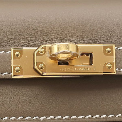Hermes Handbag Pochette Kelly Mini Vorsluft Etoupe Gold Hardware Never Used