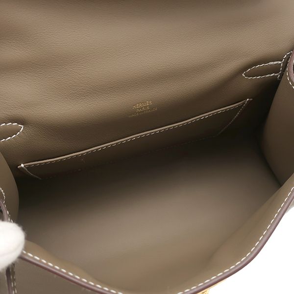 Hermes Handbag Pochette Kelly Mini Vorsluft Etoupe Gold Hardware Never Used