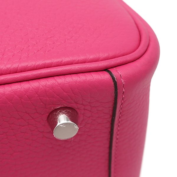 Hermes 2-Way Bag Lindy 26 Taurillon Clemence Rose Shocking Silver Hardware