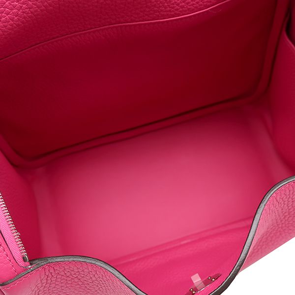Hermes 2-Way Bag Lindy 26 Taurillon Clemence Rose Shocking Silver Hardware