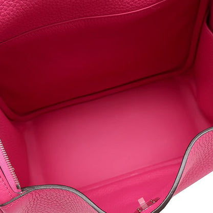 Hermes 2-Way Bag Lindy 26 Taurillon Clemence Rose Shocking Silver Hardware