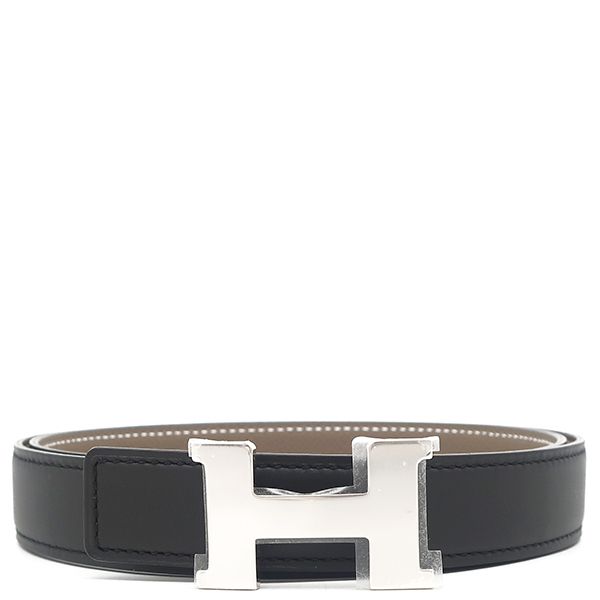 Hermes Mini Constance H Vorsoft Vaux Epson Black and Etoupe #80 Silver Hardware