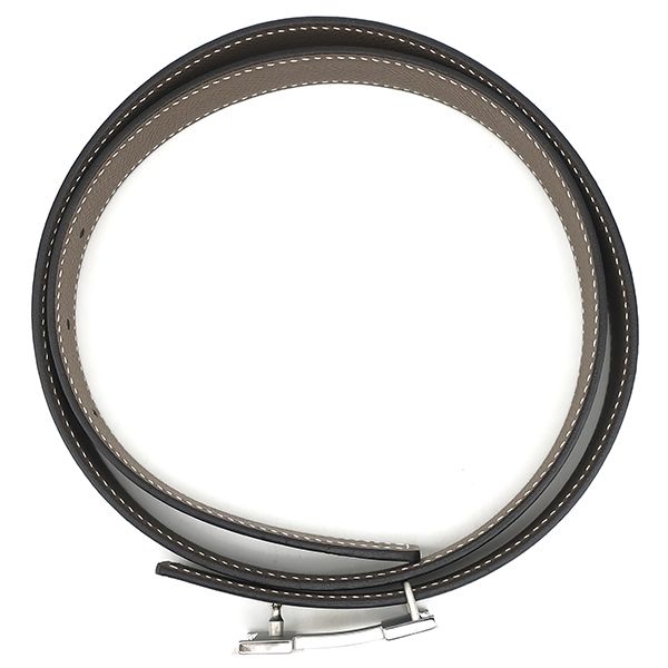 Hermes Mini Constance H Vorsoft Vaux Epson Black and Etoupe #80 Silver Hardware