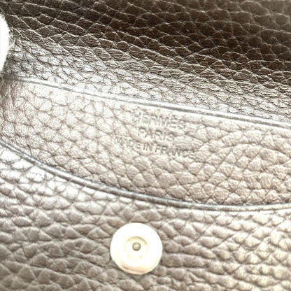 Hermes Iliade Gallop De Compact Wallet Bifold Wallet Vache Engraved B Brown