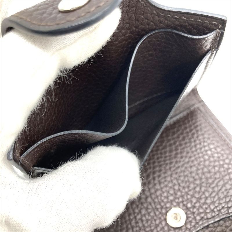 Hermes Iliade Gallop De Compact Wallet Bifold Wallet Vache Engraved B Brown