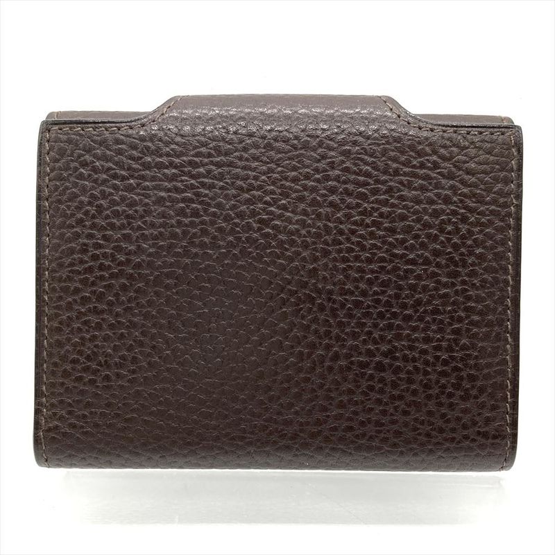 Hermes Iliade Gallop De Compact Wallet Bifold Wallet Vache Engraved B Brown