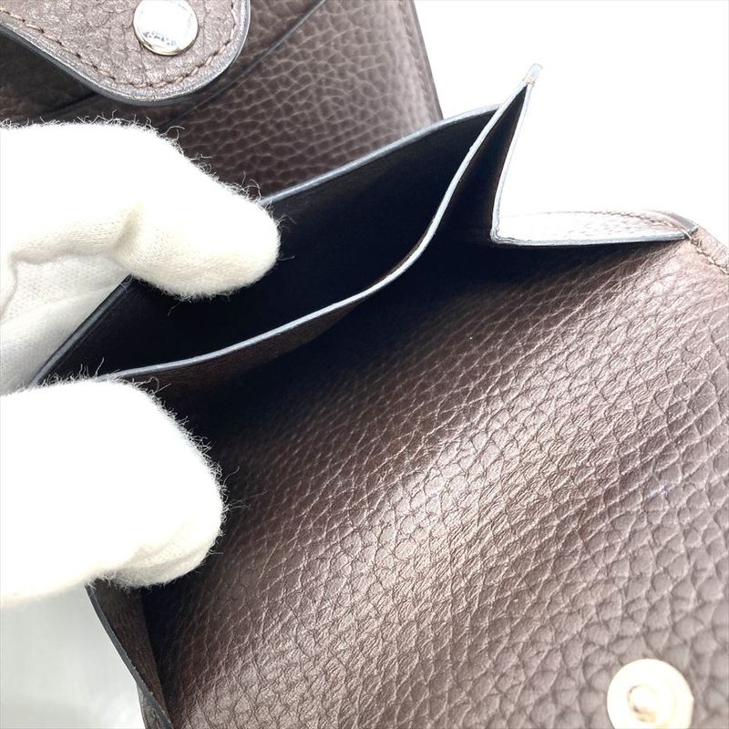 Hermes Iliade Gallop De Compact Wallet Bifold Wallet Vache Engraved B Brown