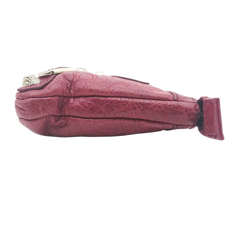 Balenciaga Coin Case Mini Wallet Bordeaux Leather