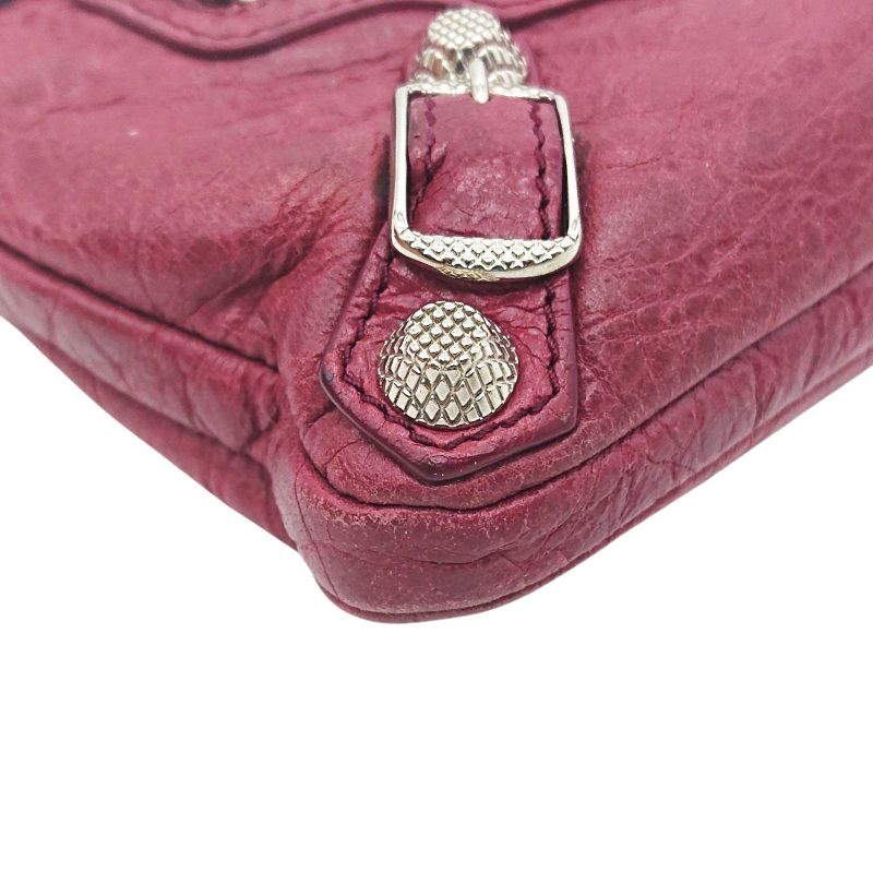 Balenciaga Coin Case Mini Wallet Bordeaux Leather