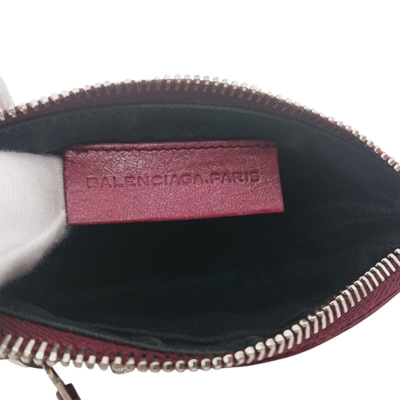 Balenciaga Coin Case Mini Wallet Bordeaux Leather