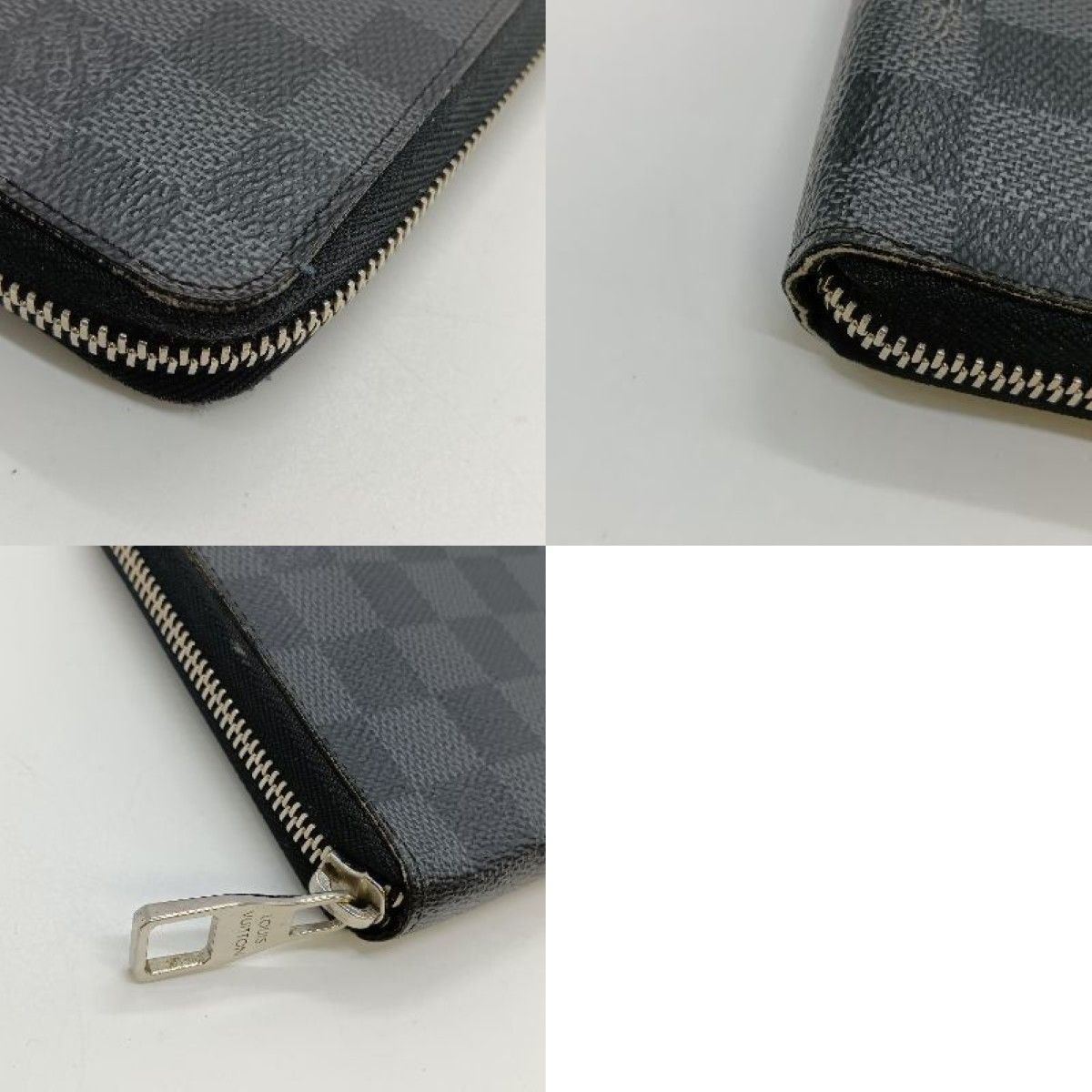 Louis Vuitton Damier Graphite Zippy Organizer Long Wallet N63077 Black