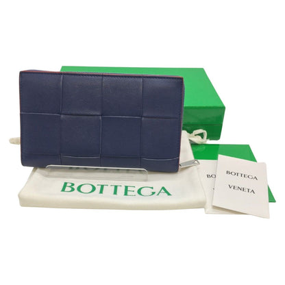 Bottega Veneta Cassette Zip Around Wallet Navy