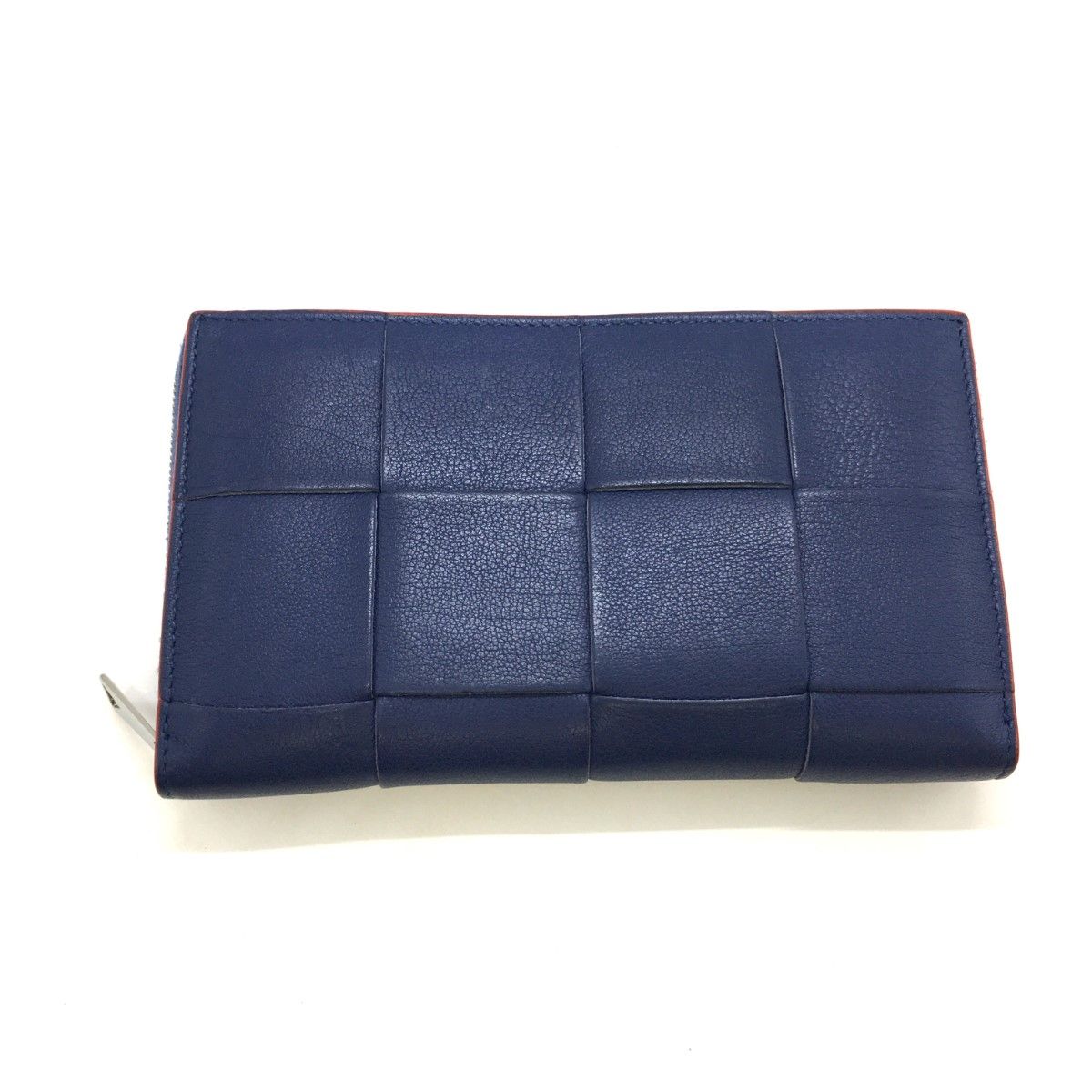 Bottega Veneta Cassette Zip Around Wallet Navy