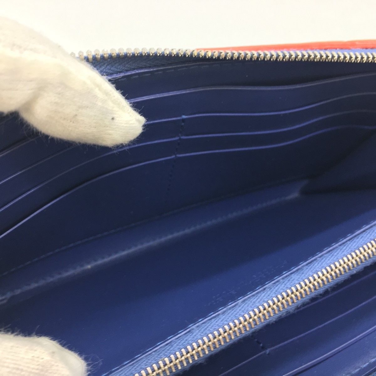 Bottega Veneta Cassette Zip Around Wallet Navy