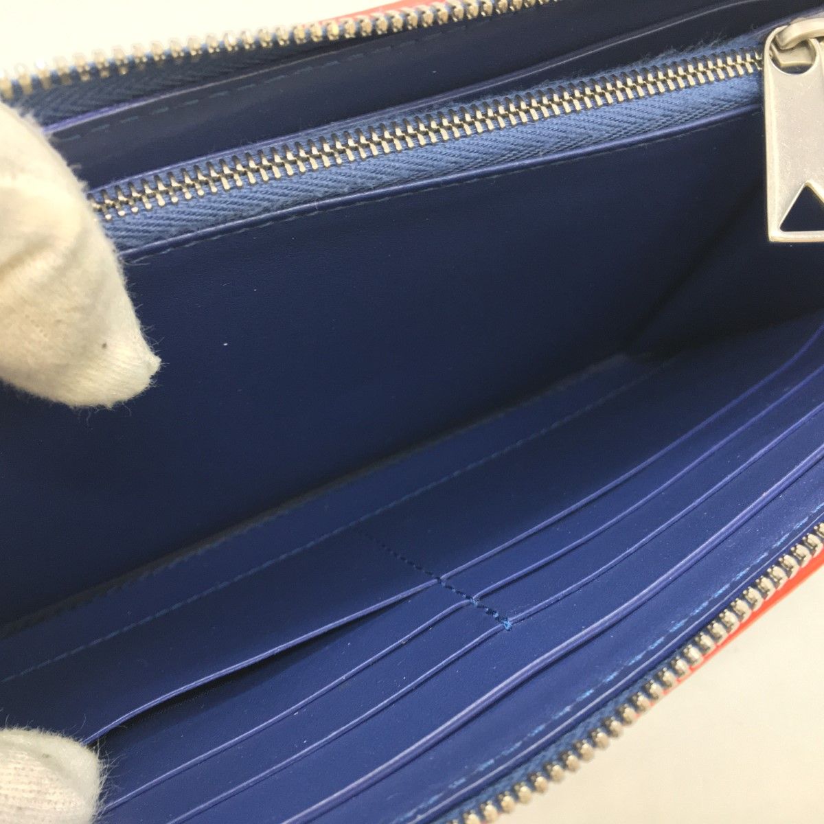 Bottega Veneta Cassette Zip Around Wallet Navy