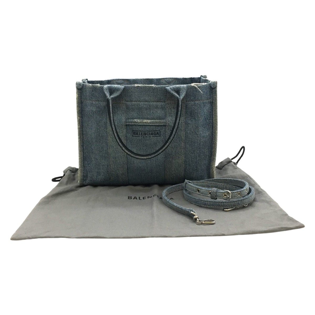 Balenciaga 2way Tote Bag Hardware Small Denim 671402 Blue