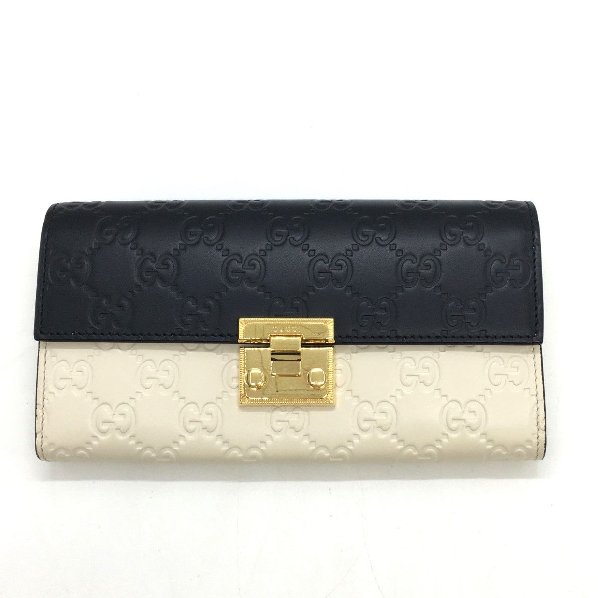 Gucci GG Supreme Chain Wallet 453506 Black X White