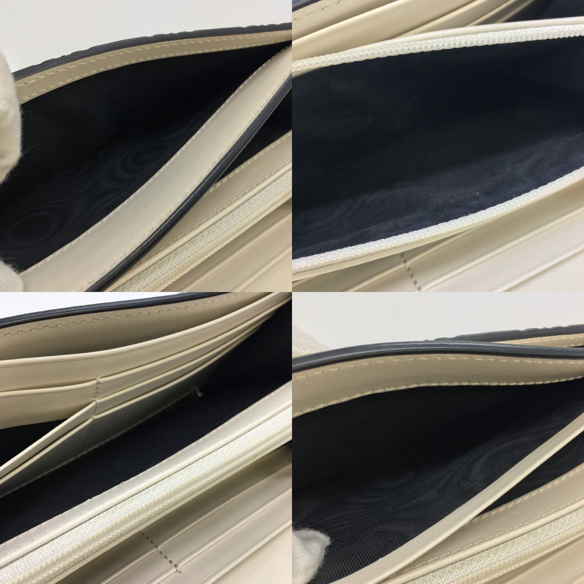 Gucci GG Supreme Chain Wallet 453506 Black X White