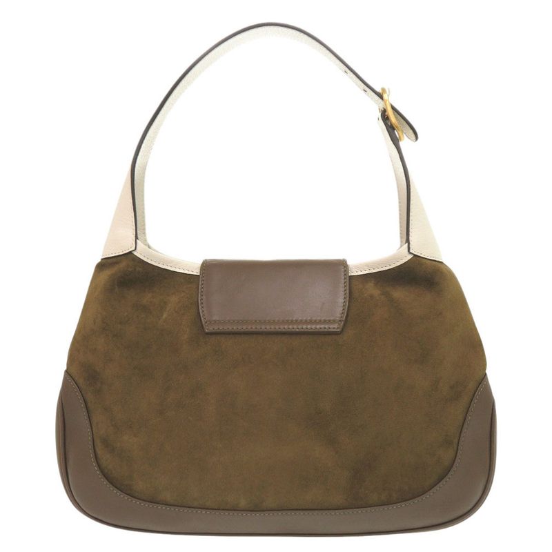 Gucci Vault Vintage Jackie Suede Leather Brown Khaki Shoulder Bag 1220 Gucci